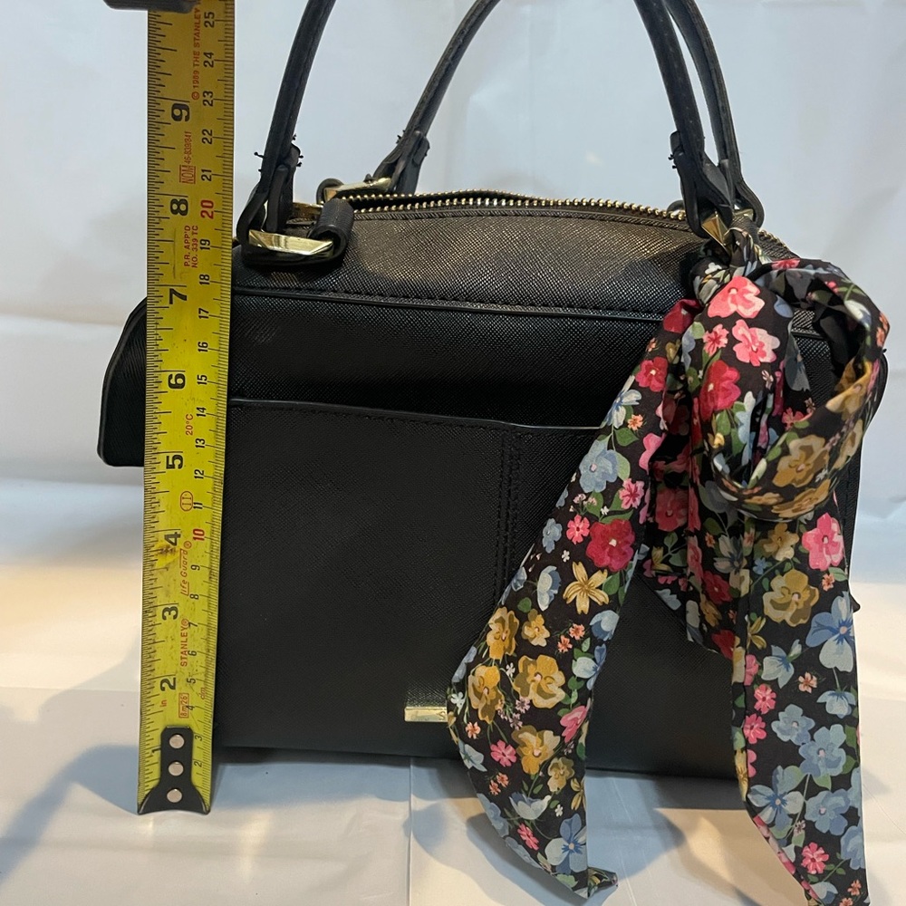 Steve Madden Black Satchel with Floral Scarf